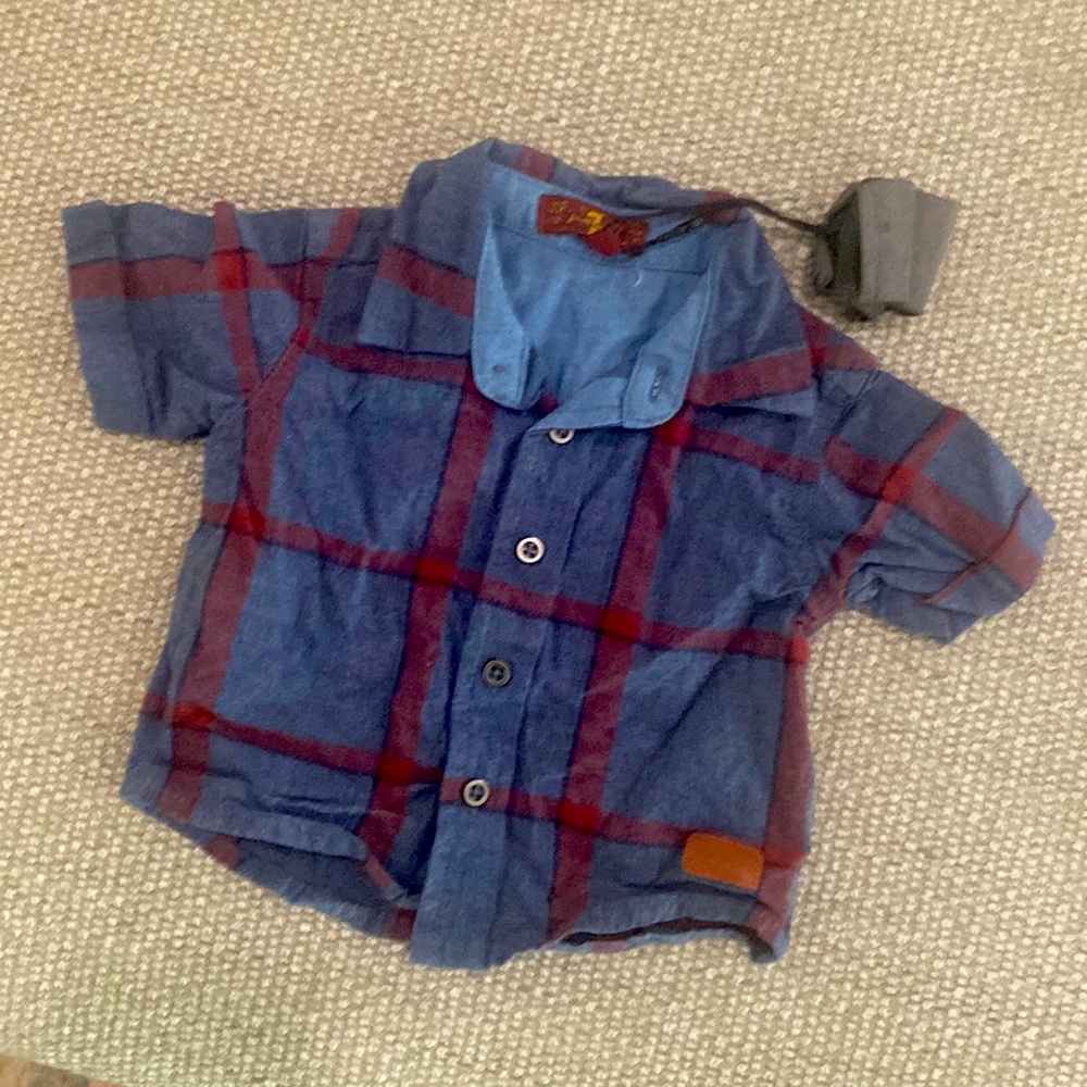 Seven for all mankind 0-3 mo baby boy shirt, new with tags